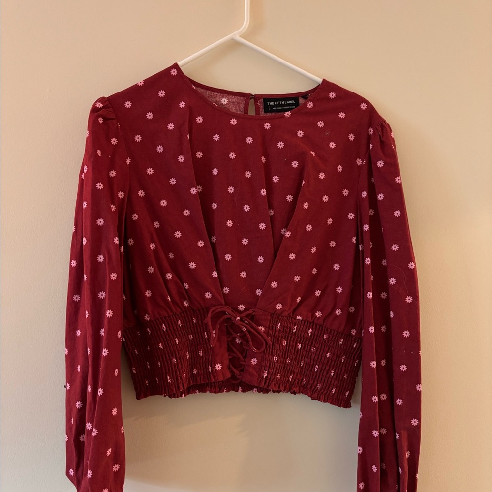 The Fifth Label Burgundy Floral Blouse